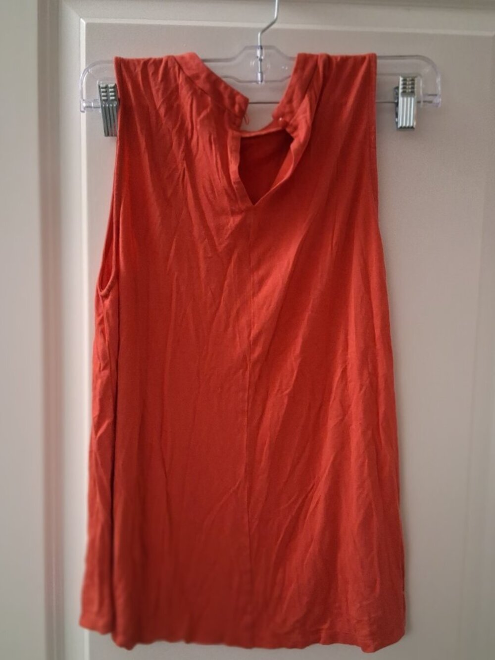 Loft Women's Burnt Orange Sleeveless Mock Neck Tank Top
